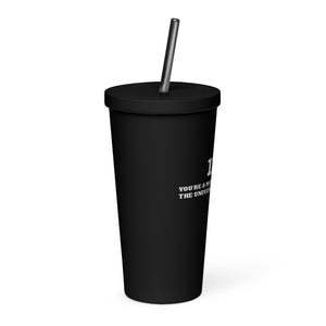 Insulated tumbler with a straw