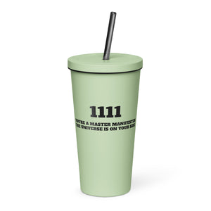 Insulated tumbler with a straw