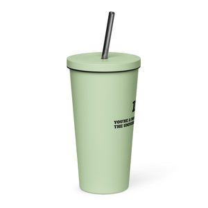 Insulated tumbler with a straw