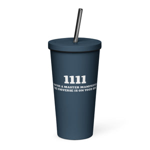 Insulated tumbler with a straw