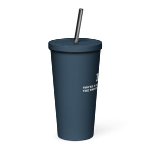 Insulated tumbler with a straw